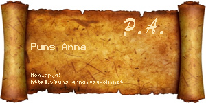 Puns Anna névjegykártya